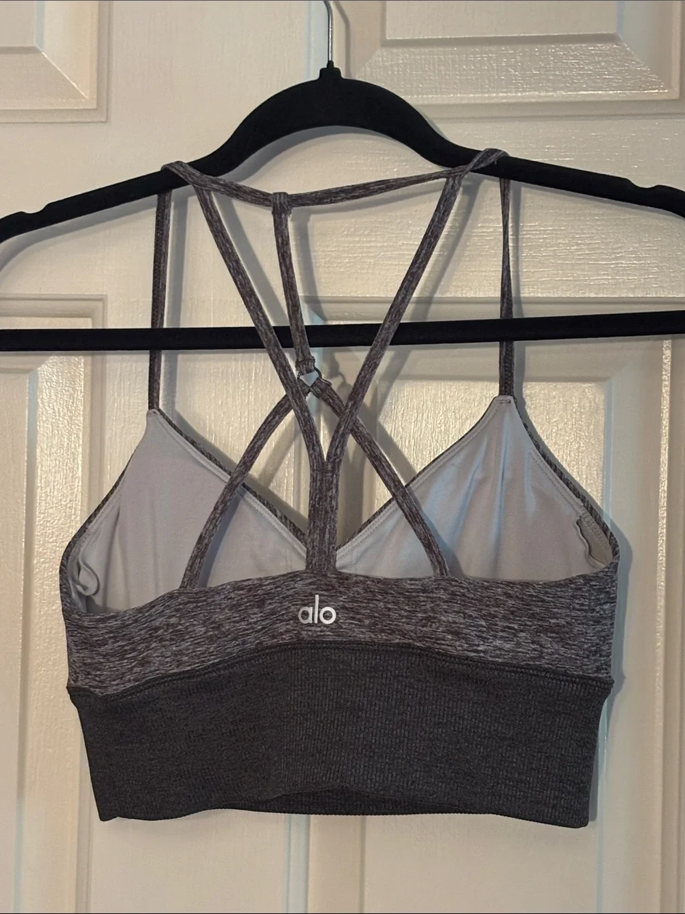 Alosoft Heathered Gray Strappy Bralette